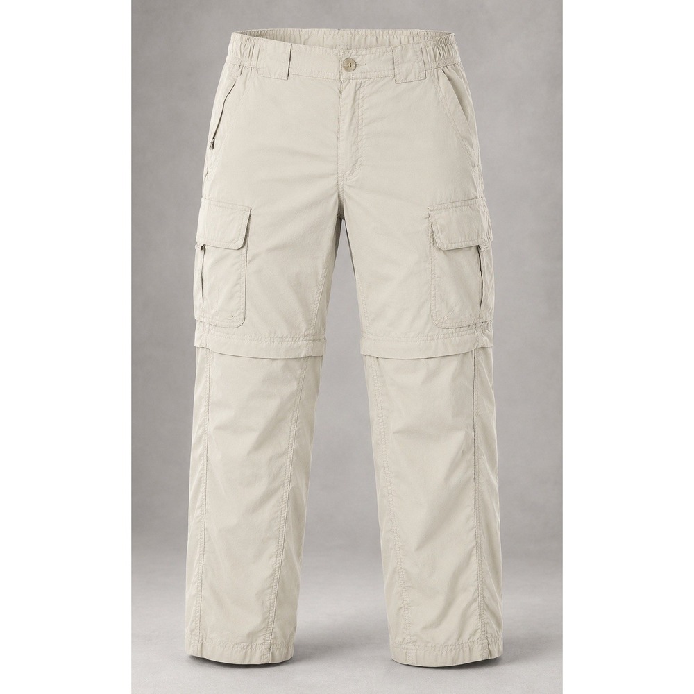 Columbia Titanium Mens Cargo Pants L 32 Nylon Beige Convertible Hiking Outdoor